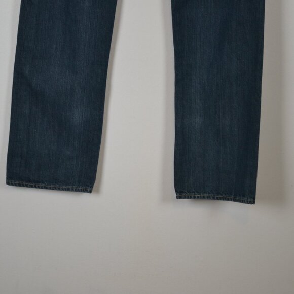 Levis Strauss 501 Button Fly Mens 32/30 Straight Leg 5 Pocket Blue Denim Jeans - Picture 5 of 8